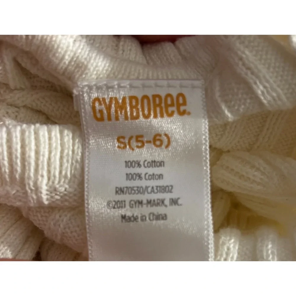 Gymboree Girls‎ White Cable Knit Sweater Vest 100% Cotton Size S 5-6 Classic